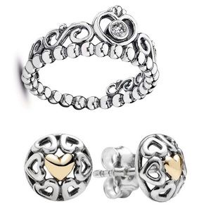 Pandora Bundle: princess ring & Earrings